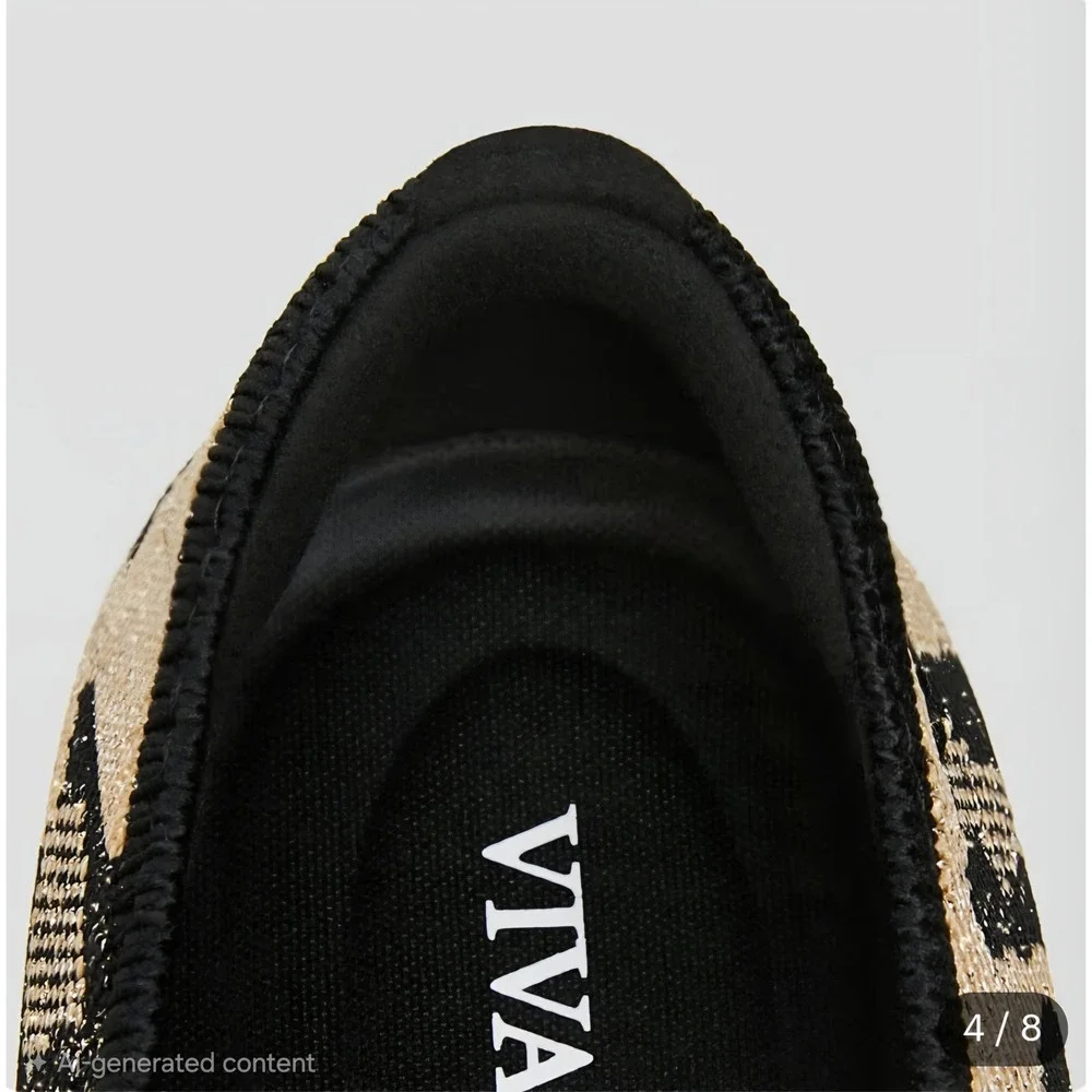 VIVAIA Tamia Metallic Leopard Almond Toe Mary Jane Flats EU 39.5 US 8.5 NEW